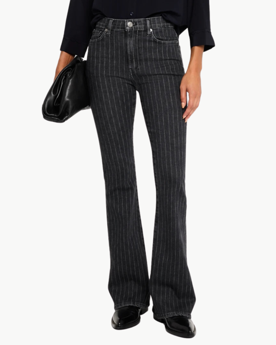 LE HIGH FLARE IN CHARCOAL PINSTRIPE