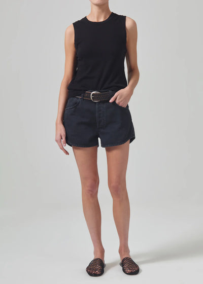ABITA SHORT IN WASHED BLACK - Romi Boutique
