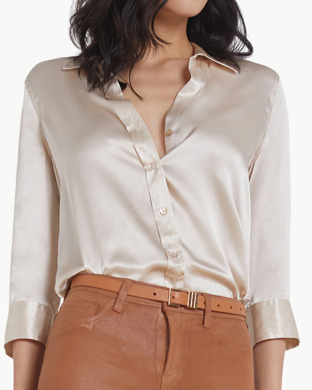 DANI 3/4 SLEEVE BLOUSE IN CHAMPAGNE