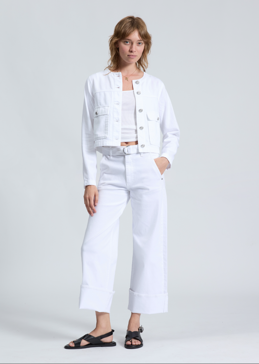 FEATHERWEIGHT DREW JACKET IN OPTIC WHITE