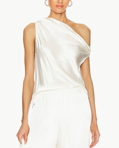 SILK BIAS OFF-SHOULDER IN OFF WHITE