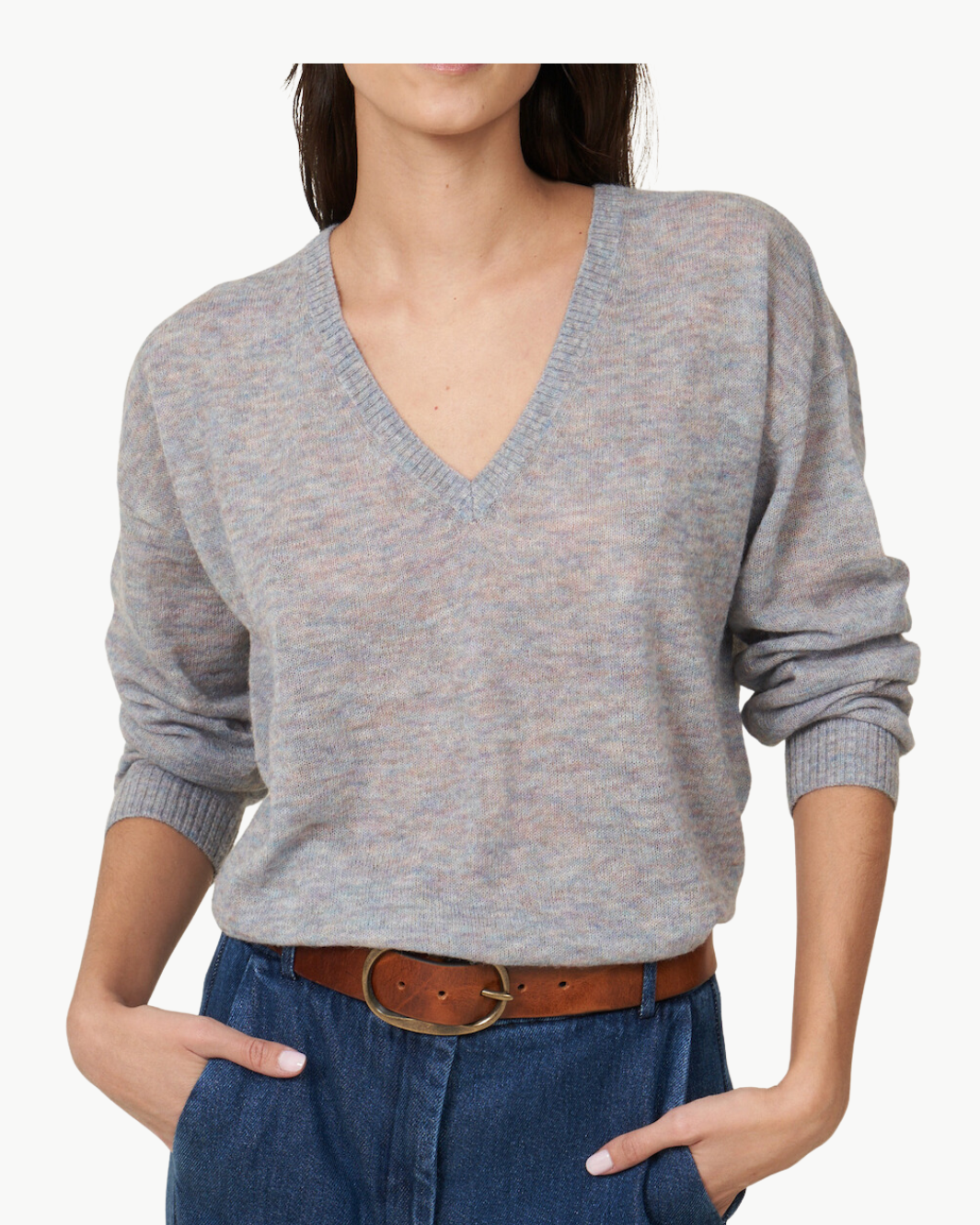 MIXINE WOMAN KNIT PULLOVER IN GREY