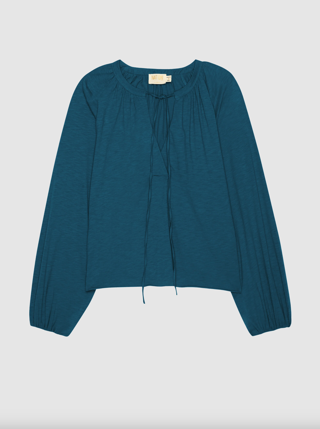 CHIARA LONG SLEEVE TOP IN ITALIAN SEA