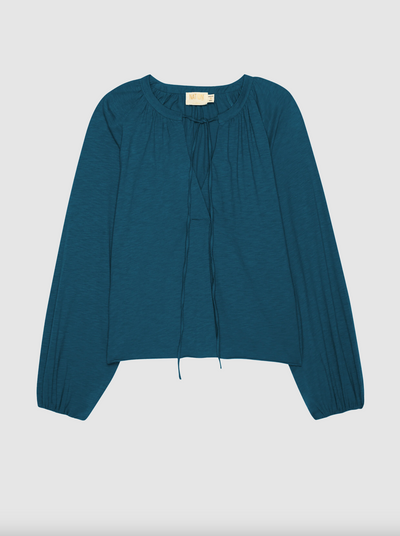 CHIARA LONG SLEEVE TOP IN ITALIAN SEA