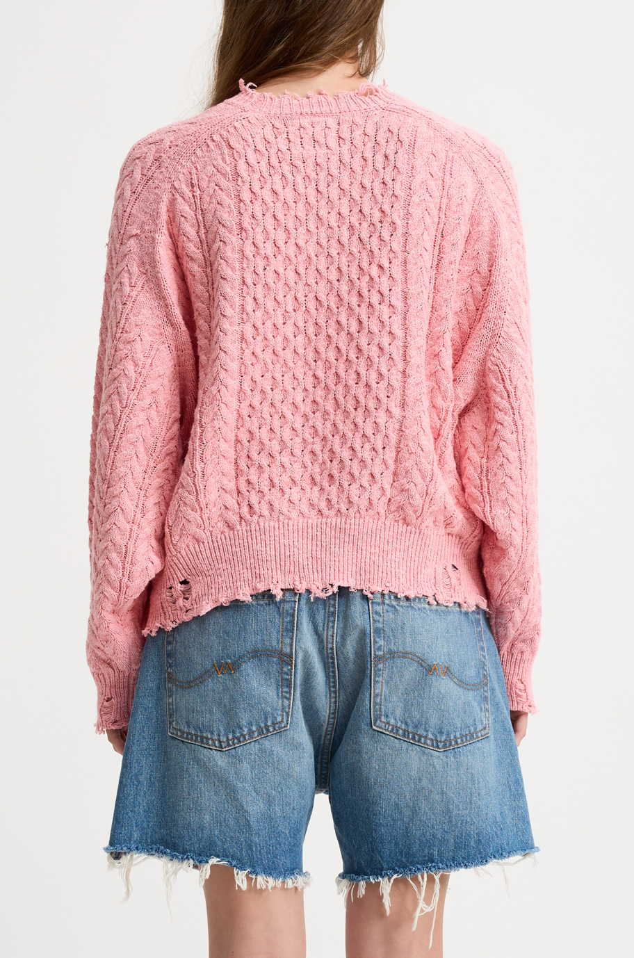 OVERSIZED ARAN SWEATER IN PINK