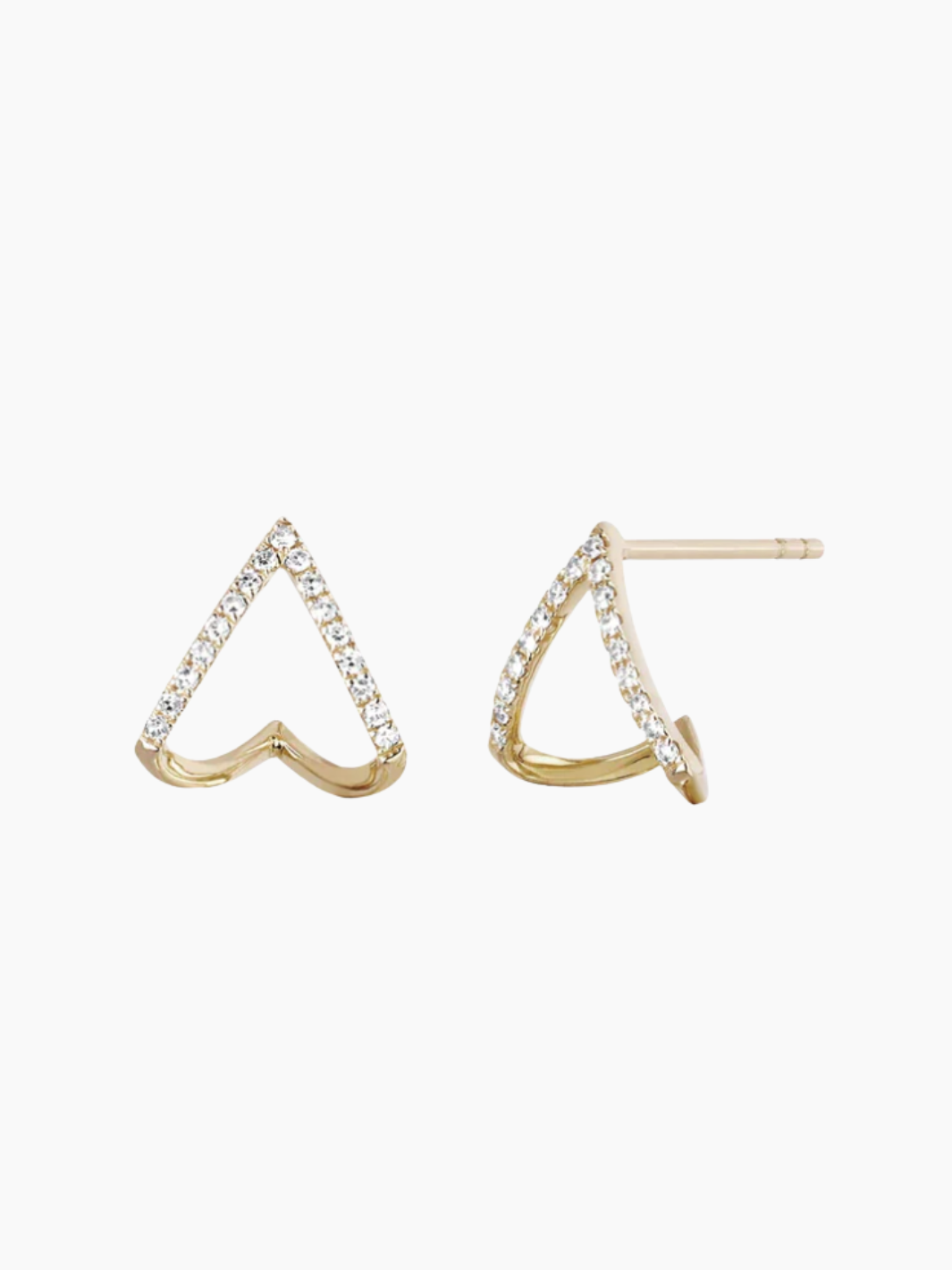 DIAMOND CHEVRON HUGGIE EARRING