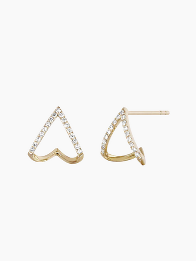 DIAMOND CHEVRON HUGGIE EARRING