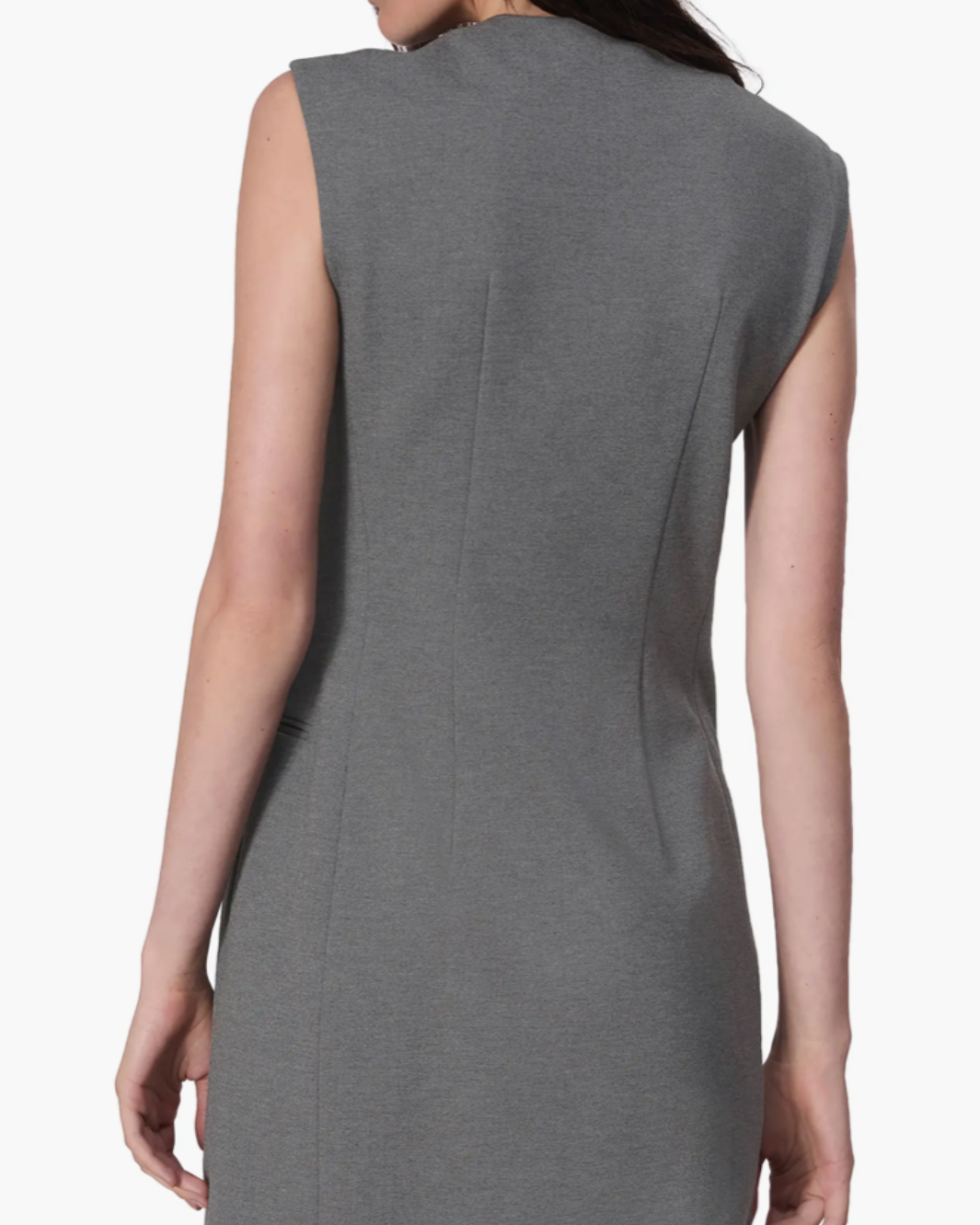 TINA PONTE DRESS IN CHARCOAL