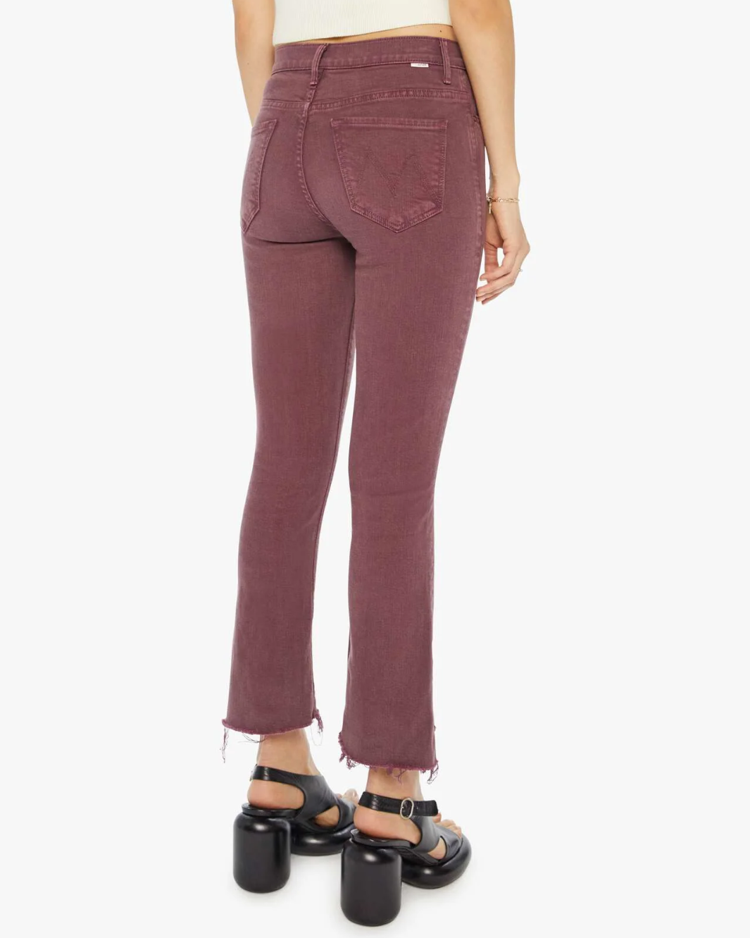 THE INSIDER CROP STEP FRAY IN MAUVE WINE