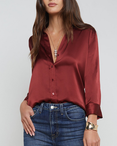 DANI 3/4 SLEEVE BLOUSE IN SYRAH