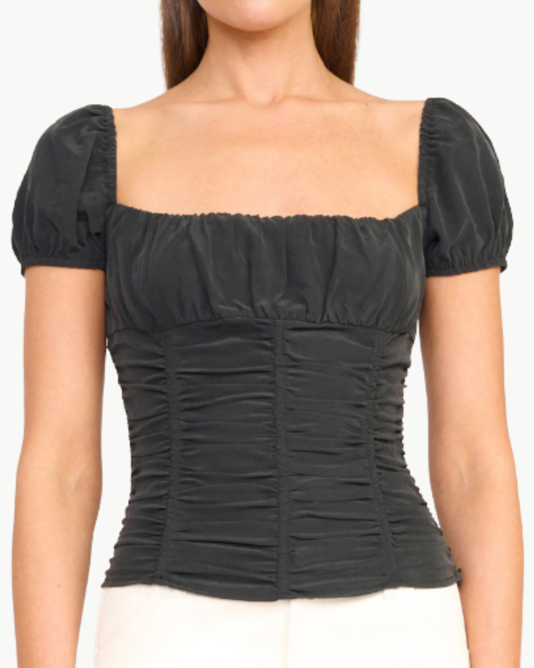 ELBA SILK TOP IN BLACK