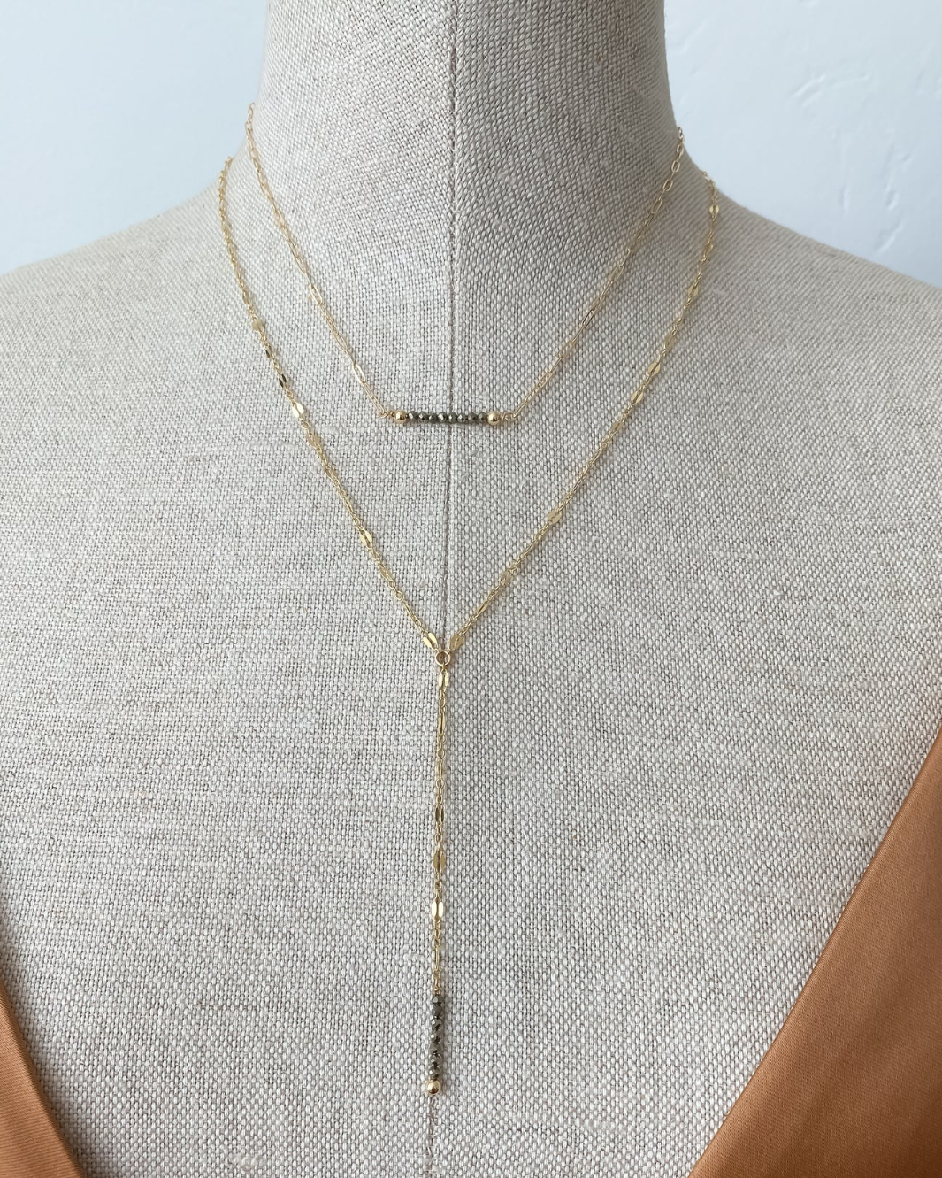 DOUBLE OMBRE NECKLACE MIX IN PYRITE