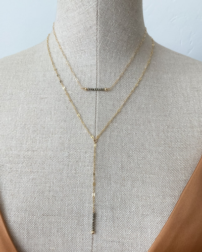 DOUBLE OMBRE NECKLACE MIX IN PYRITE