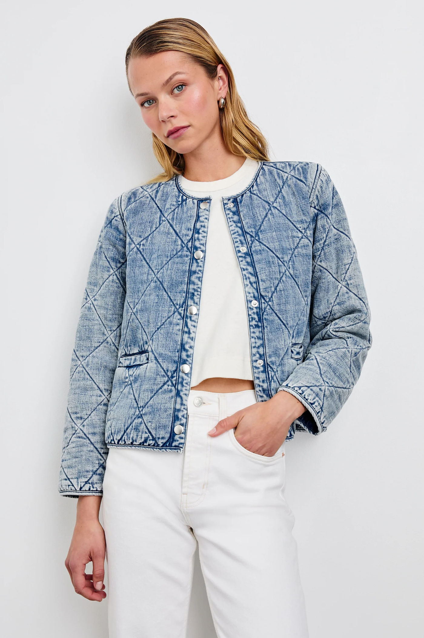 ENCY JACKET IN MID BLUE