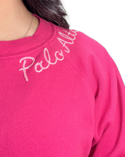 PALO ALTO CREW SWEATSHIRT IN FUCHSIA PINK