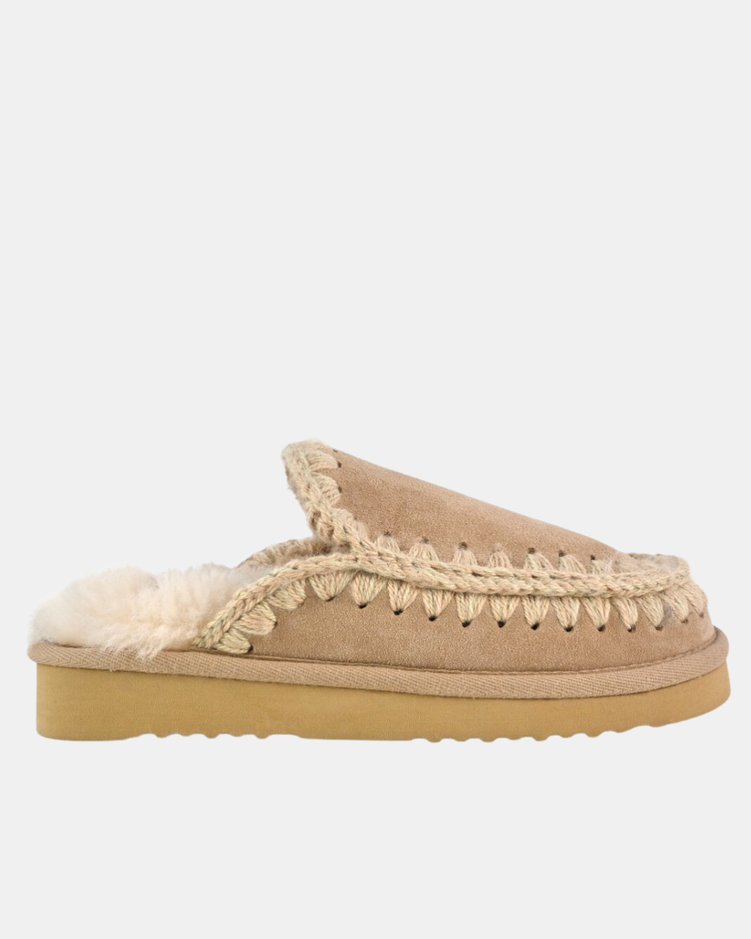 ESKIMO STITCHING CLOG/SLIPPER IN CAMEL