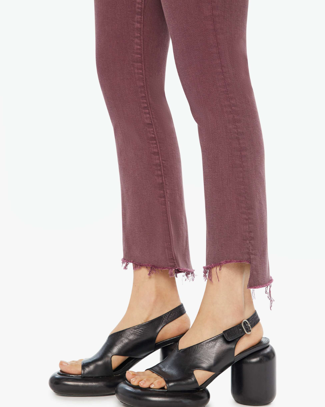 THE INSIDER CROP STEP FRAY IN MAUVE WINE