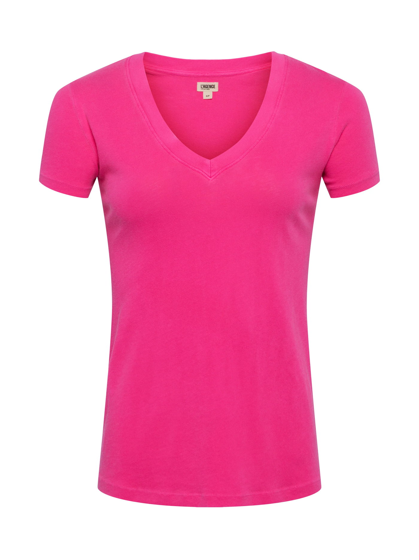 BECA V-NECK COTTON TEE IN PINK GLO