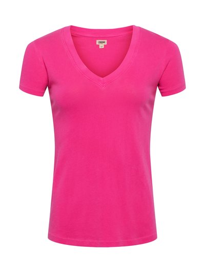 BECA V-NECK COTTON TEE IN PINK GLO