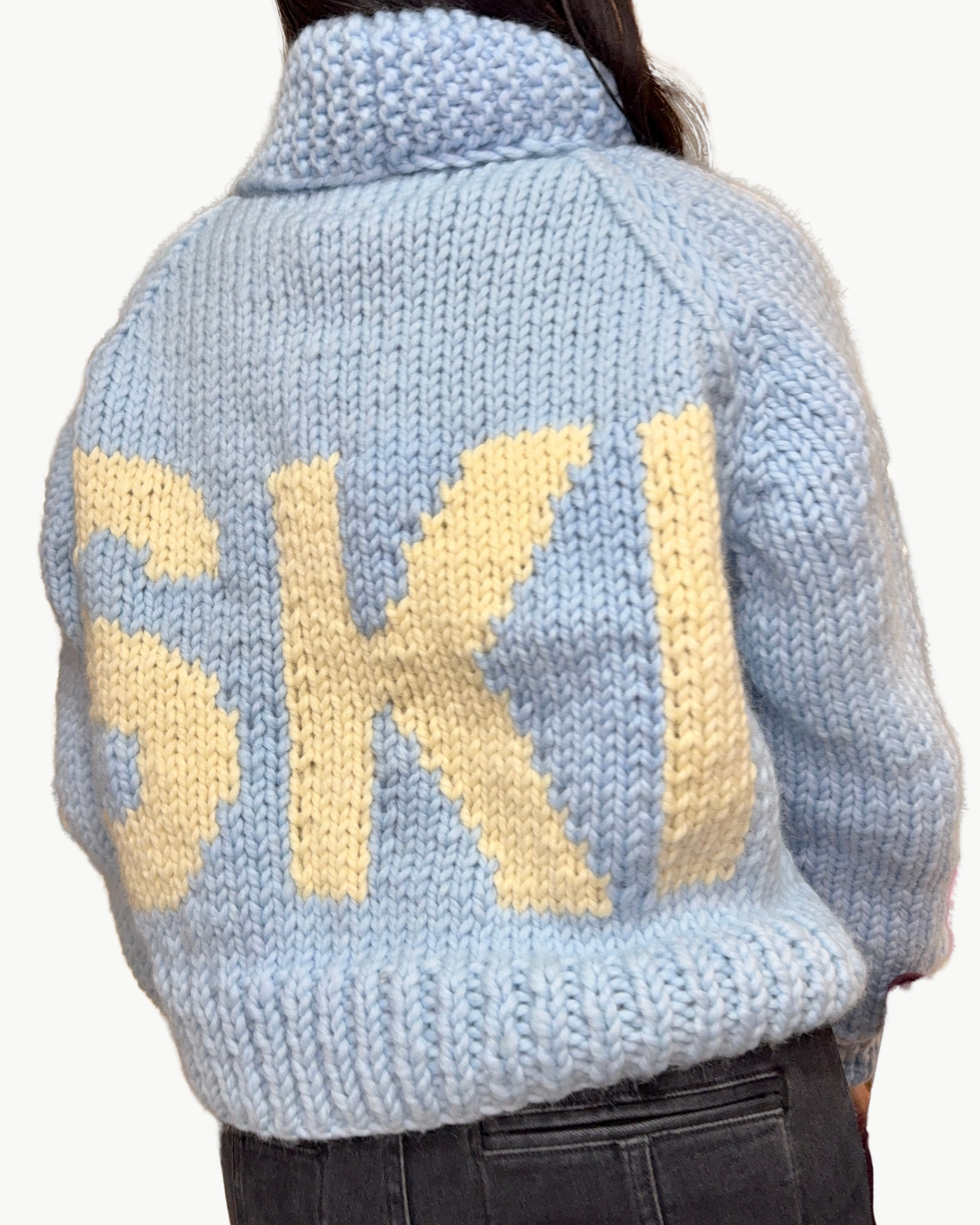 SHORT CLASSIC SKI CARDI IN BLUE BIRD