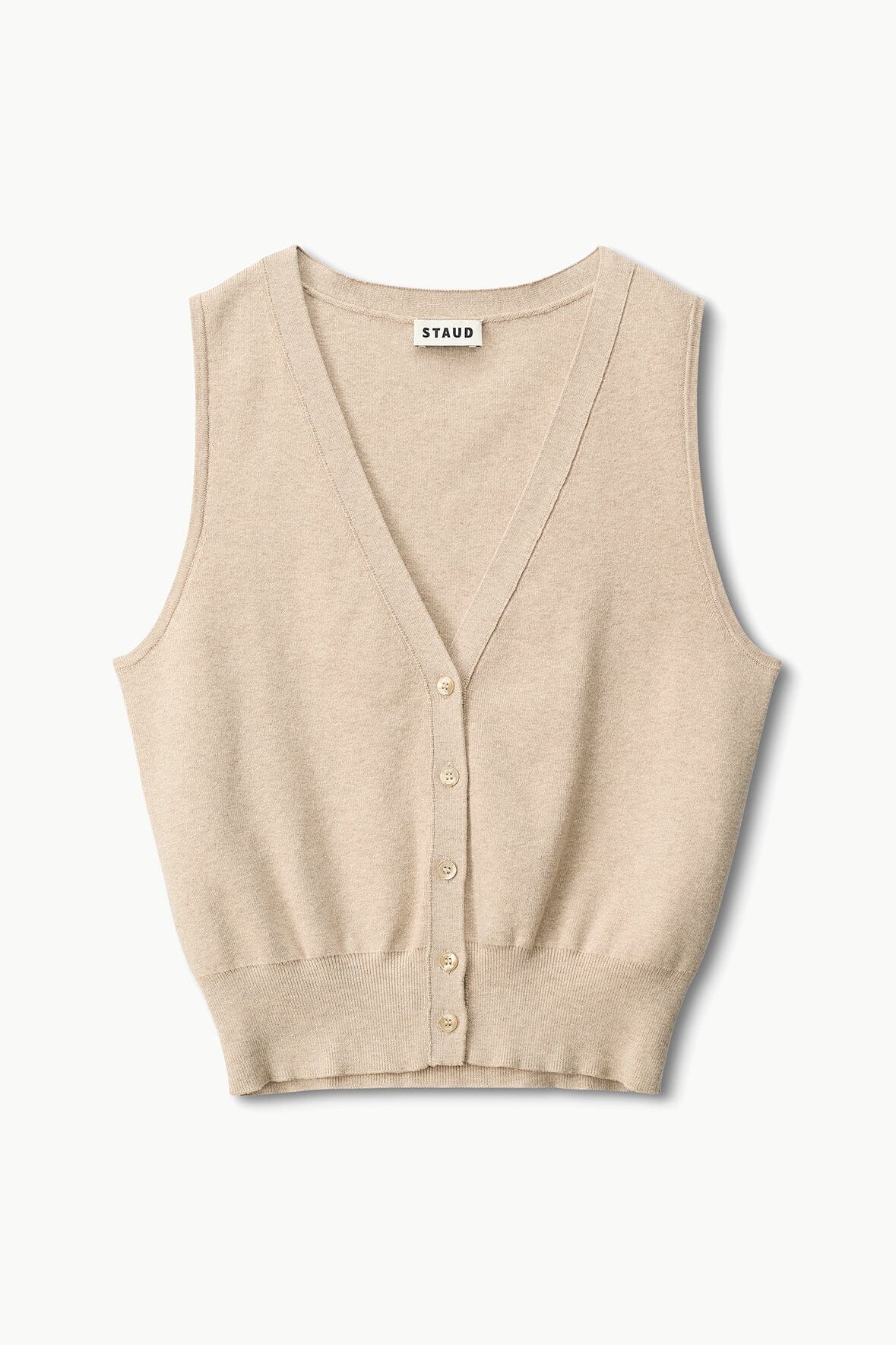 FICUS SWEATER VEST IN STONE