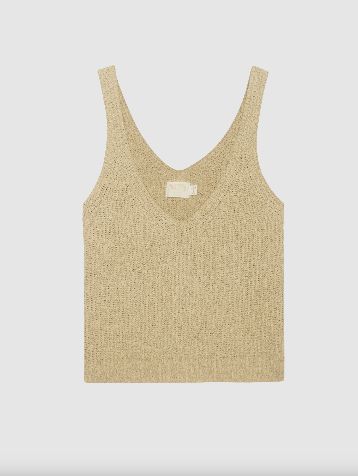 CECE SWEATER TANK IN WARM SAND