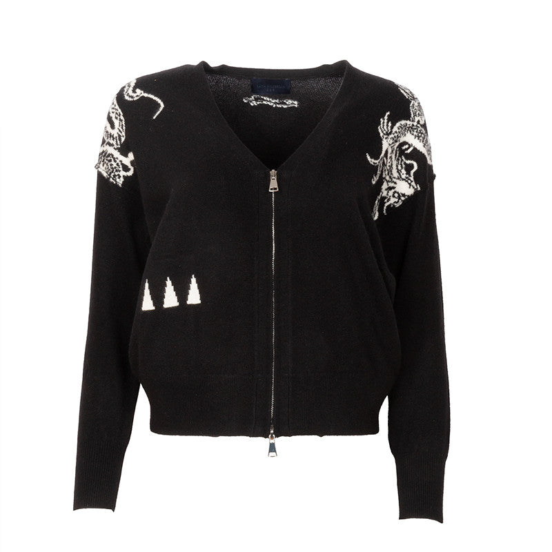 DRAGON ZIP BLOUSON IN BLACK