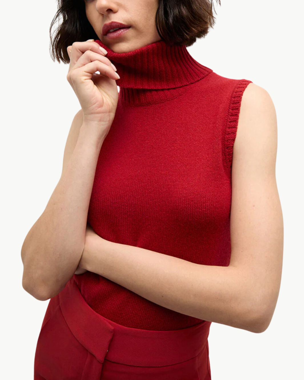 MAZZY CASHMERE SHELL IN CRIMSON