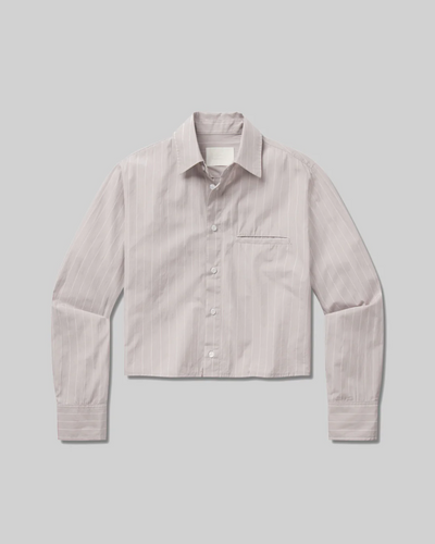 FINO CROPPED SHIRT IN TAILOR GREY STRIPE