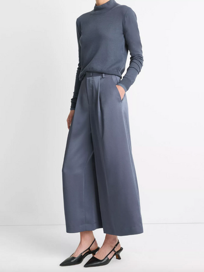 MID RISE SATIN CULOTTE IN DARK WATER