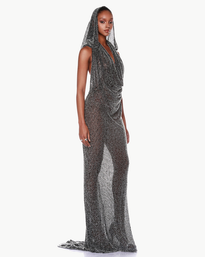 AMALIA NOIR BEADED GOWN IN BLACK