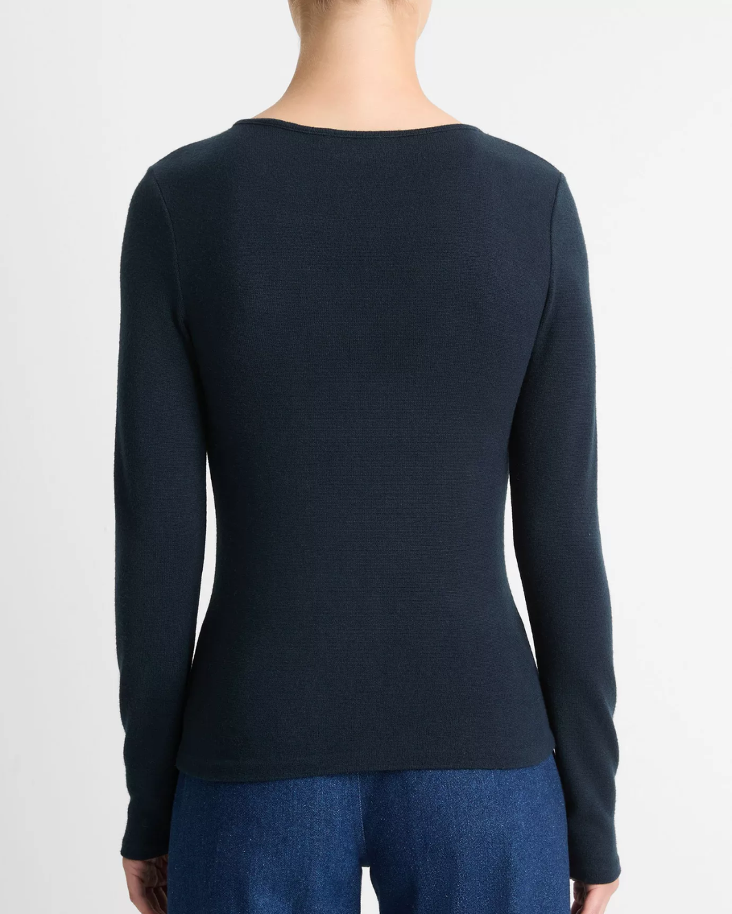 COZY LONG SLEEVE V NECK IN H DEEP OCEAN