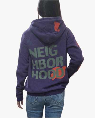 CIRCA'99 NEIGHBORHOODLETSGO POLYBLEND FLUFF HOODIE IN PURPLE FLOOR