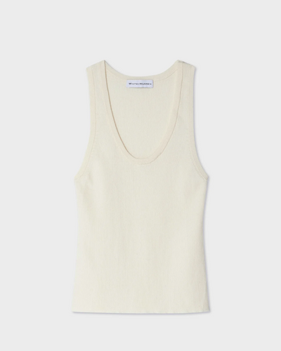 SUPERFINE MERINO RIBBED TANK TOP IN IVORY