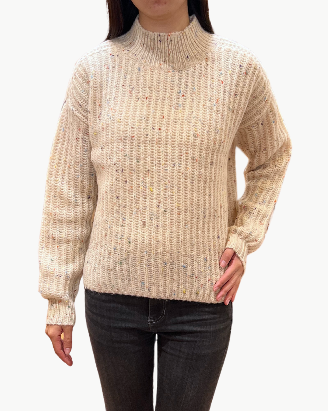 MYU WOMAN KNIT PULLOVER IN MILK