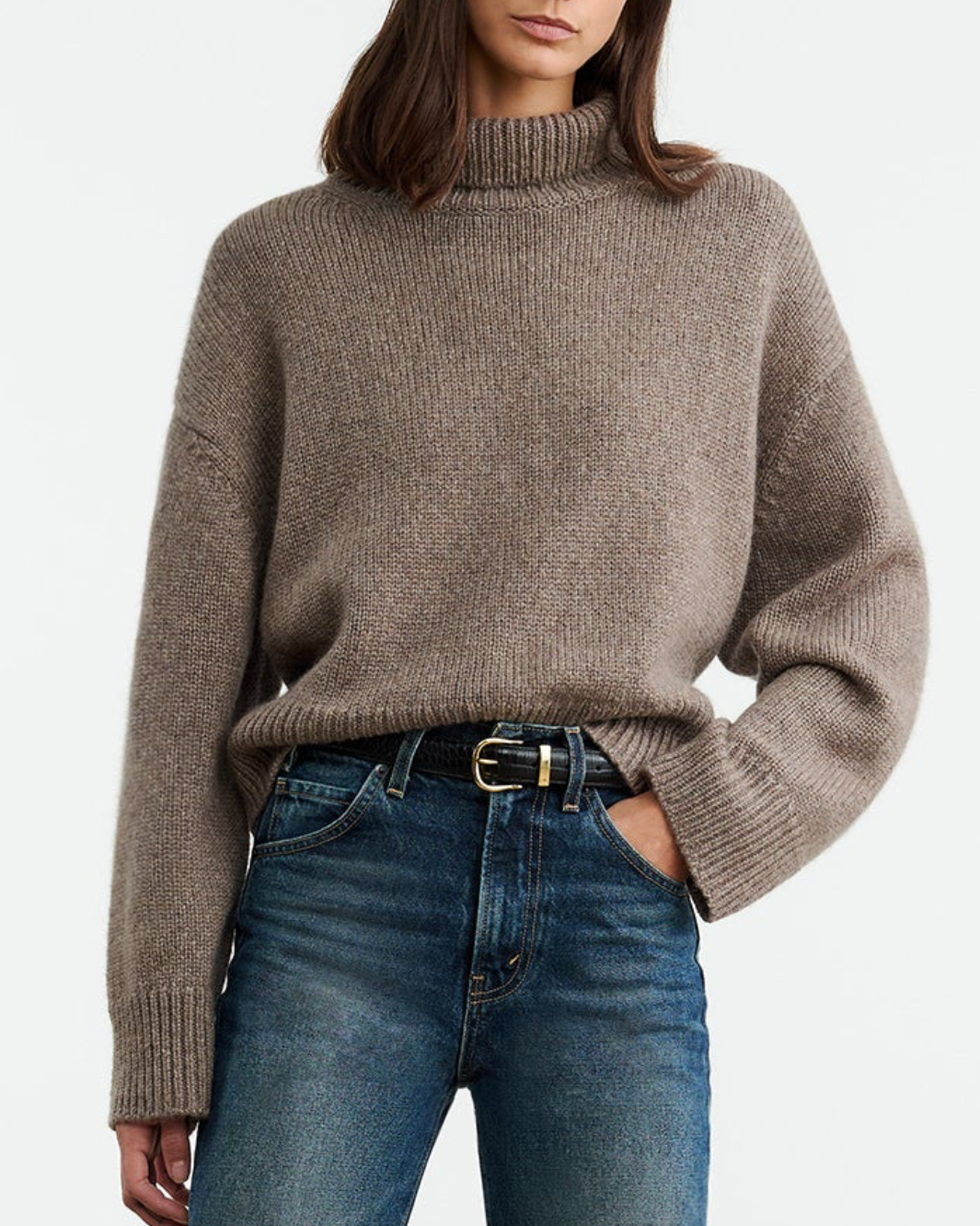 TABITHA SWEATER IN PEAT MELANGE