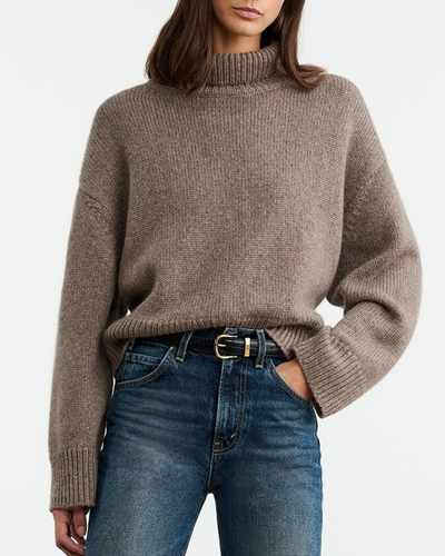 TABITHA SWEATER IN PEAT MELANGE