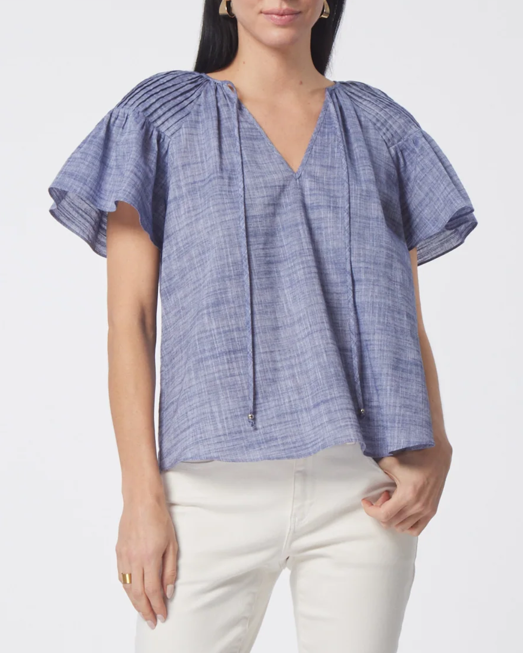 AILEEN BLOUSE IN BLUE CHAMBRAY