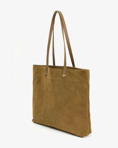 BRANDE TOTE IN OAT SUEDE