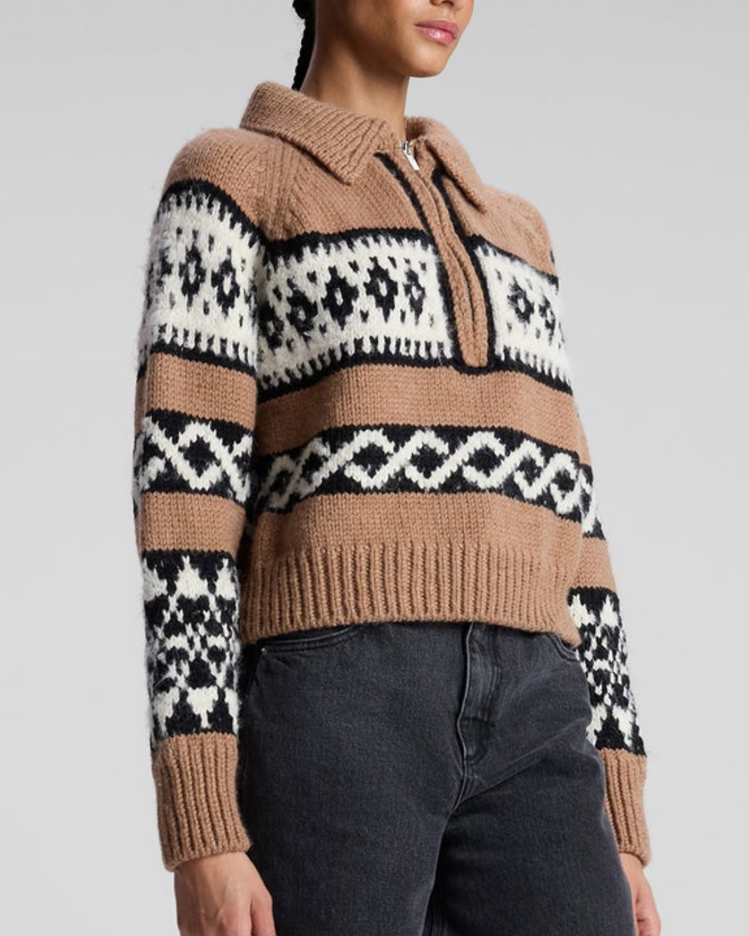 CARTER SWEATER IN CAMEL MULTI