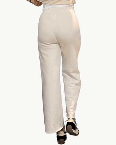 RILEY FRENCH TERRY SPORT PANT IN IVORY/BLACK