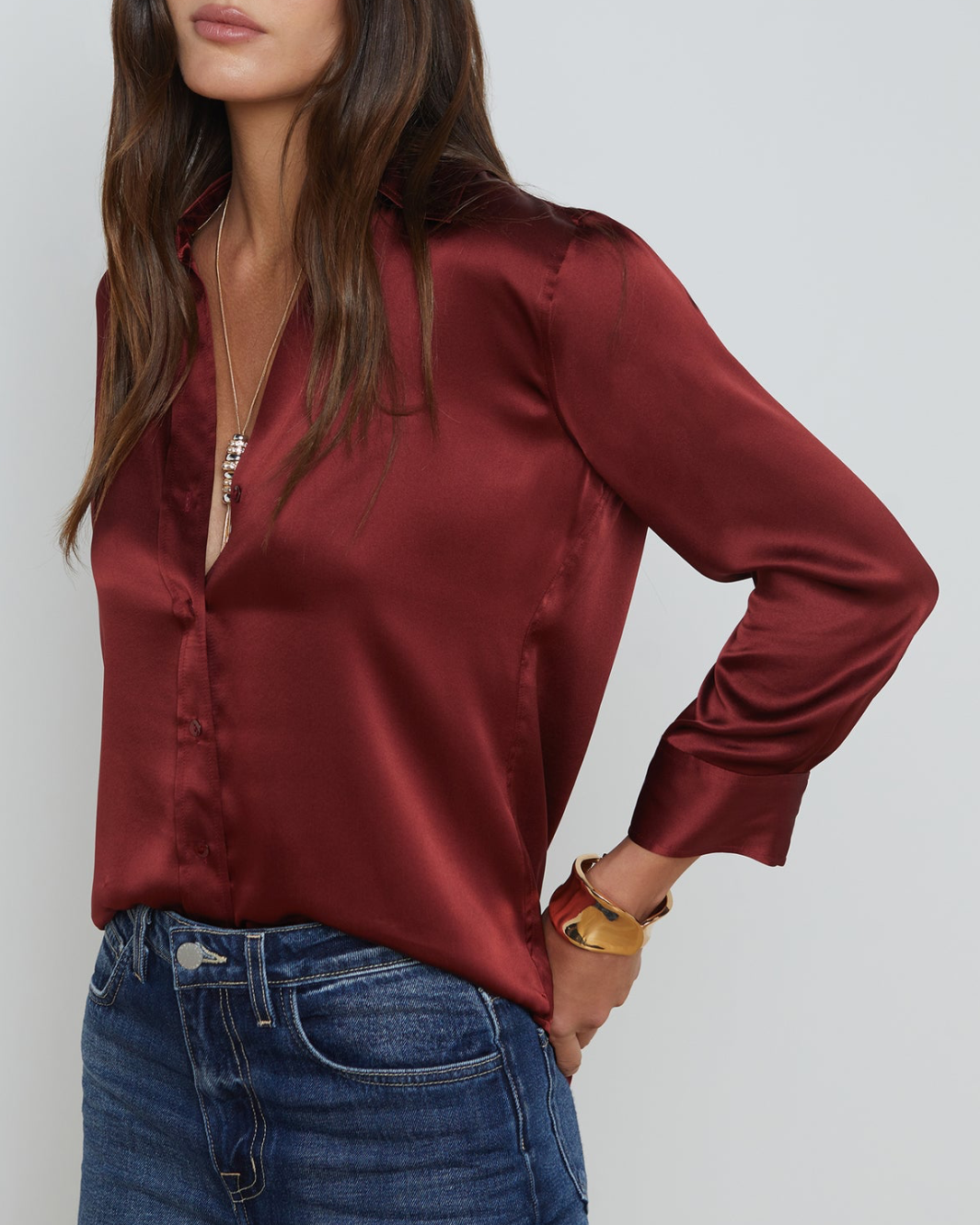 DANI 3/4 SLEEVE BLOUSE IN SYRAH