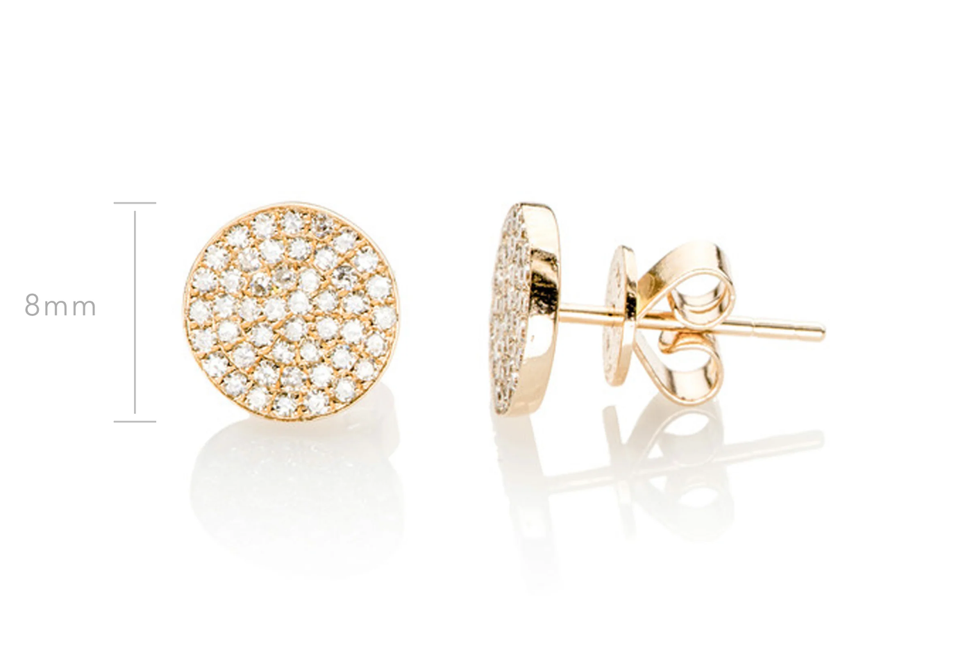 DIAMOND DISC STUD EARRING IN GOLD