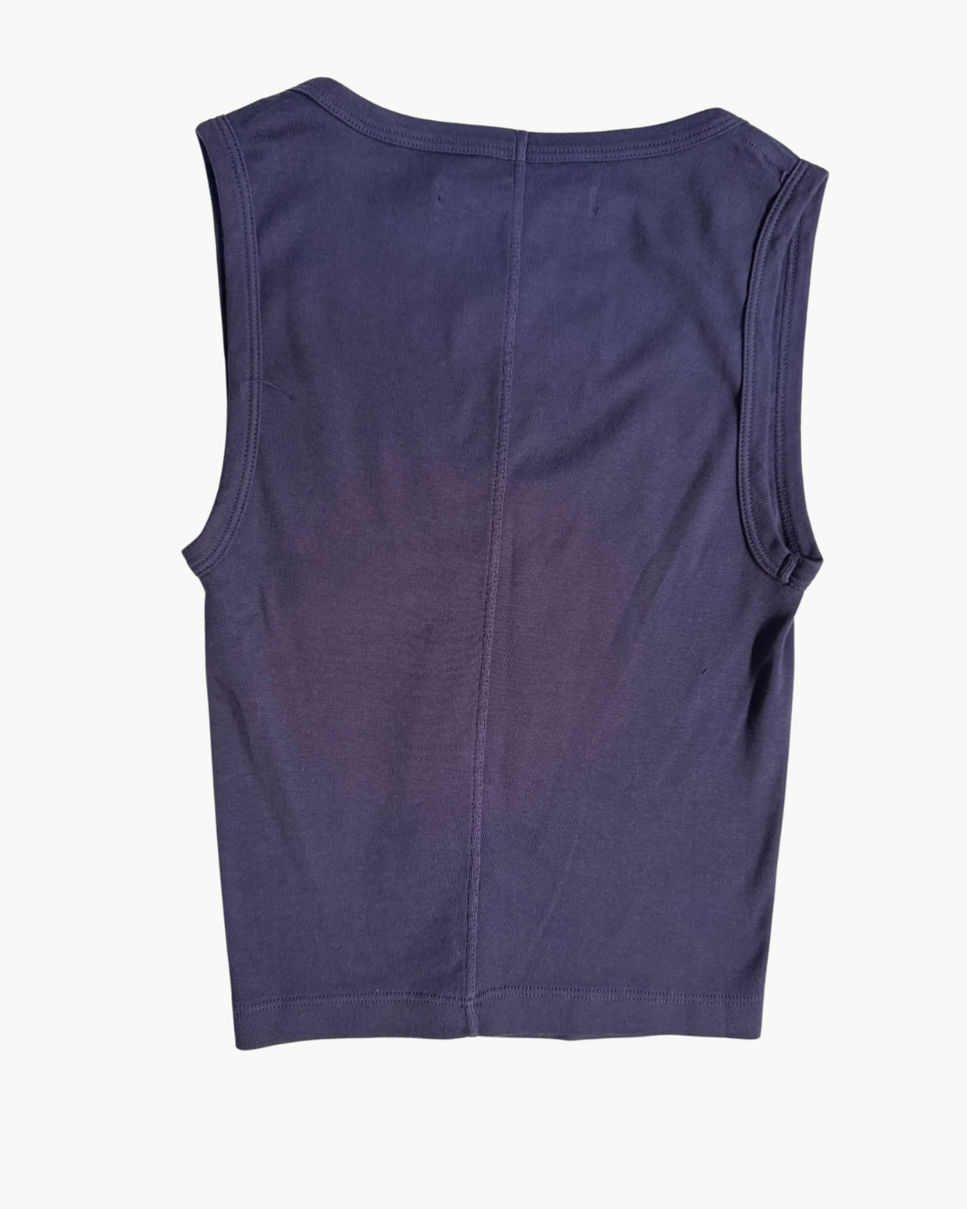 SUPIMA BABY RIB CROPPED TANK IN INDIGO