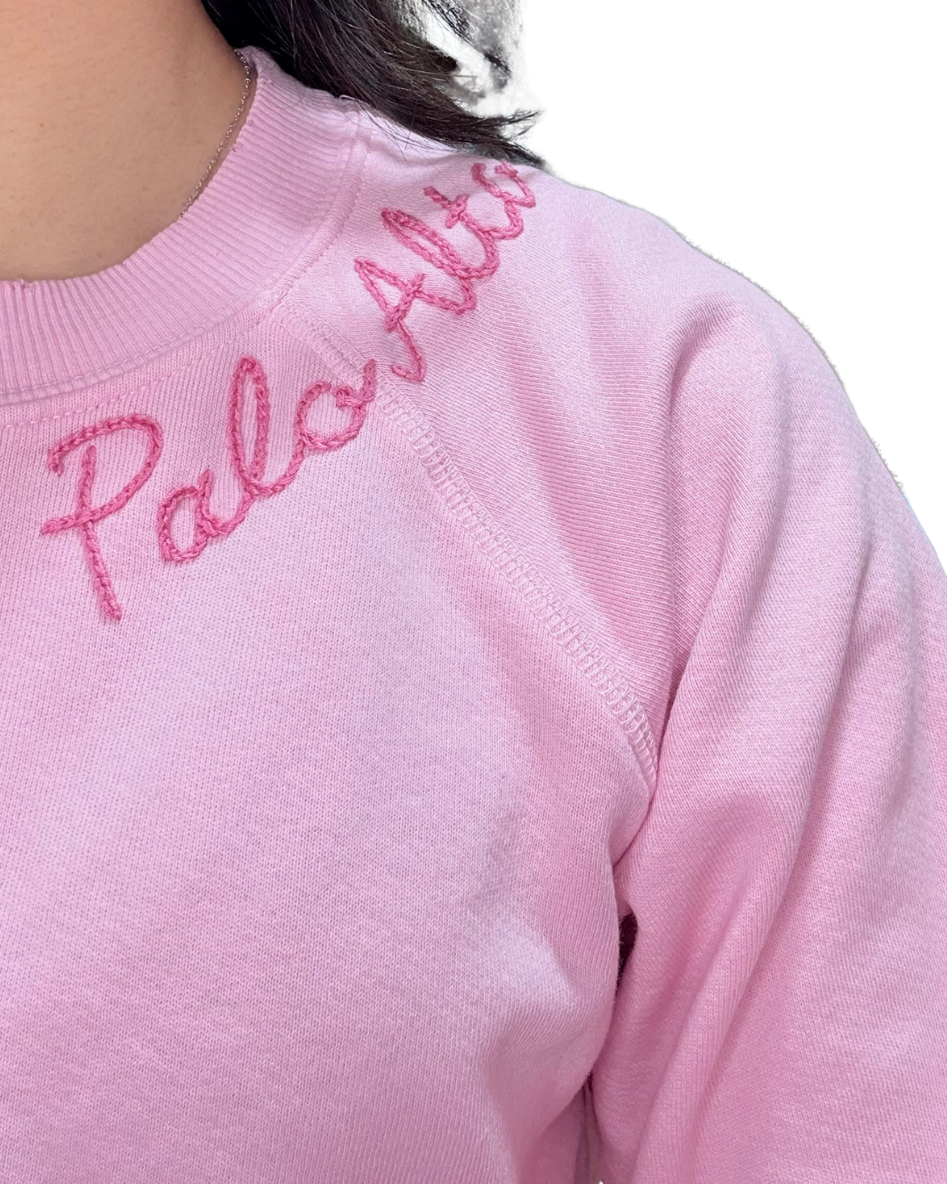 PALO ALTO CREW SWEATSHIRT IN BABY PINK