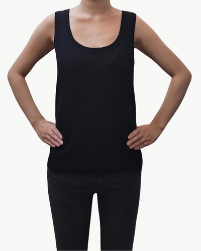 VIOLETTE CASHMERE TANK IN BLACK