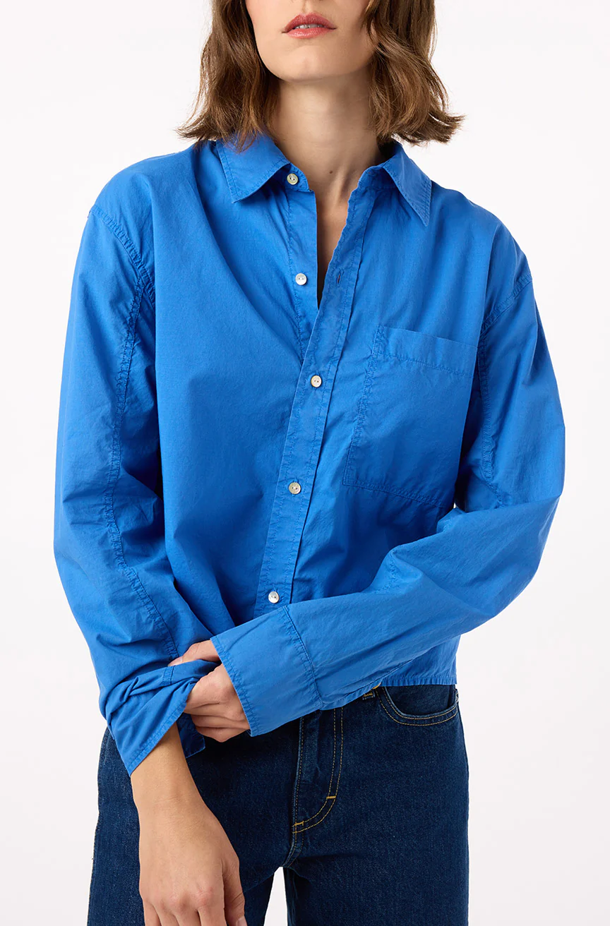 RUTH CROP SHIRT IN FRENCH BLUE