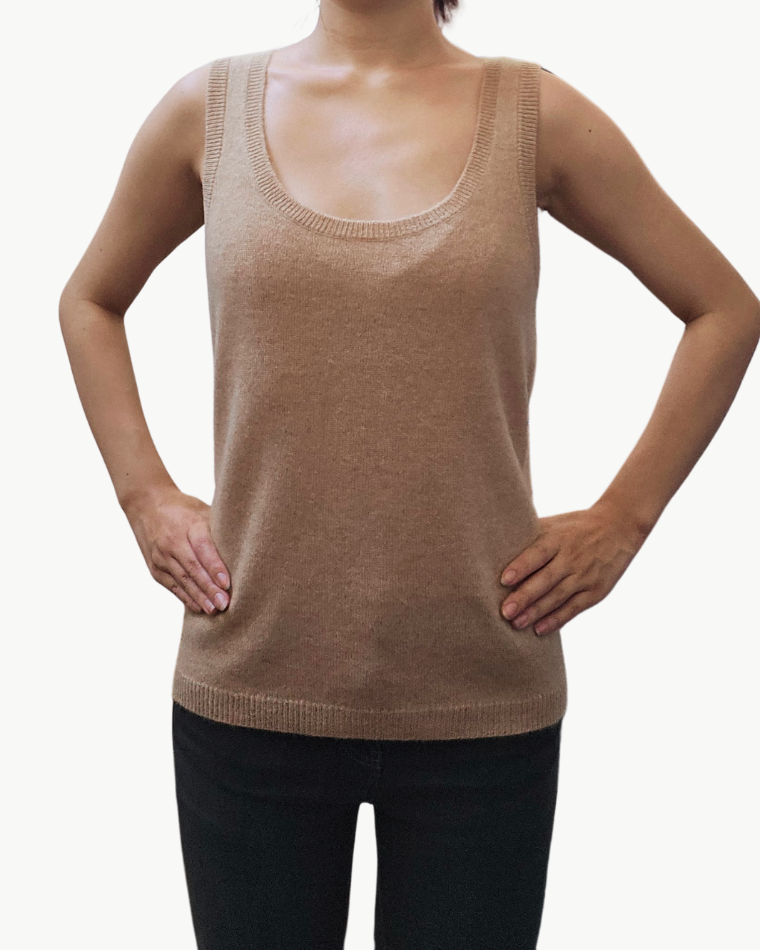 VIOLETTE CASHMERE TANK IN CAMEL