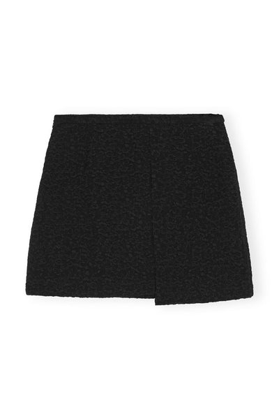 TEXTURED SUITING MINI SKIRT IN BLACK