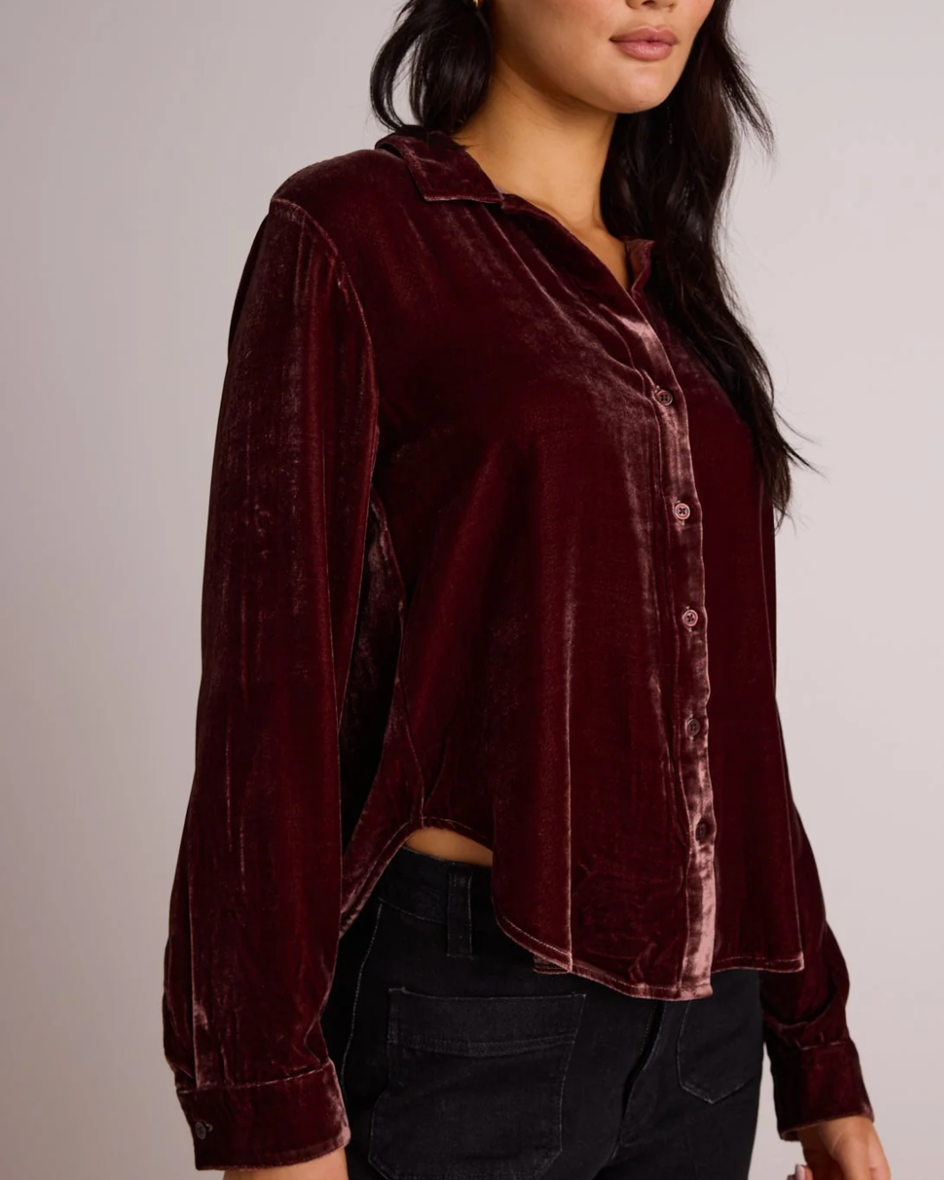 LONG SLEEVE CLEAN SHIRT IN WINTER ROUGE